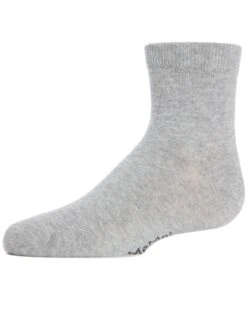 Memoi MK-5101-06018-12 Unisex Basics Kids Ankle Socks, Light Gray - Size 12