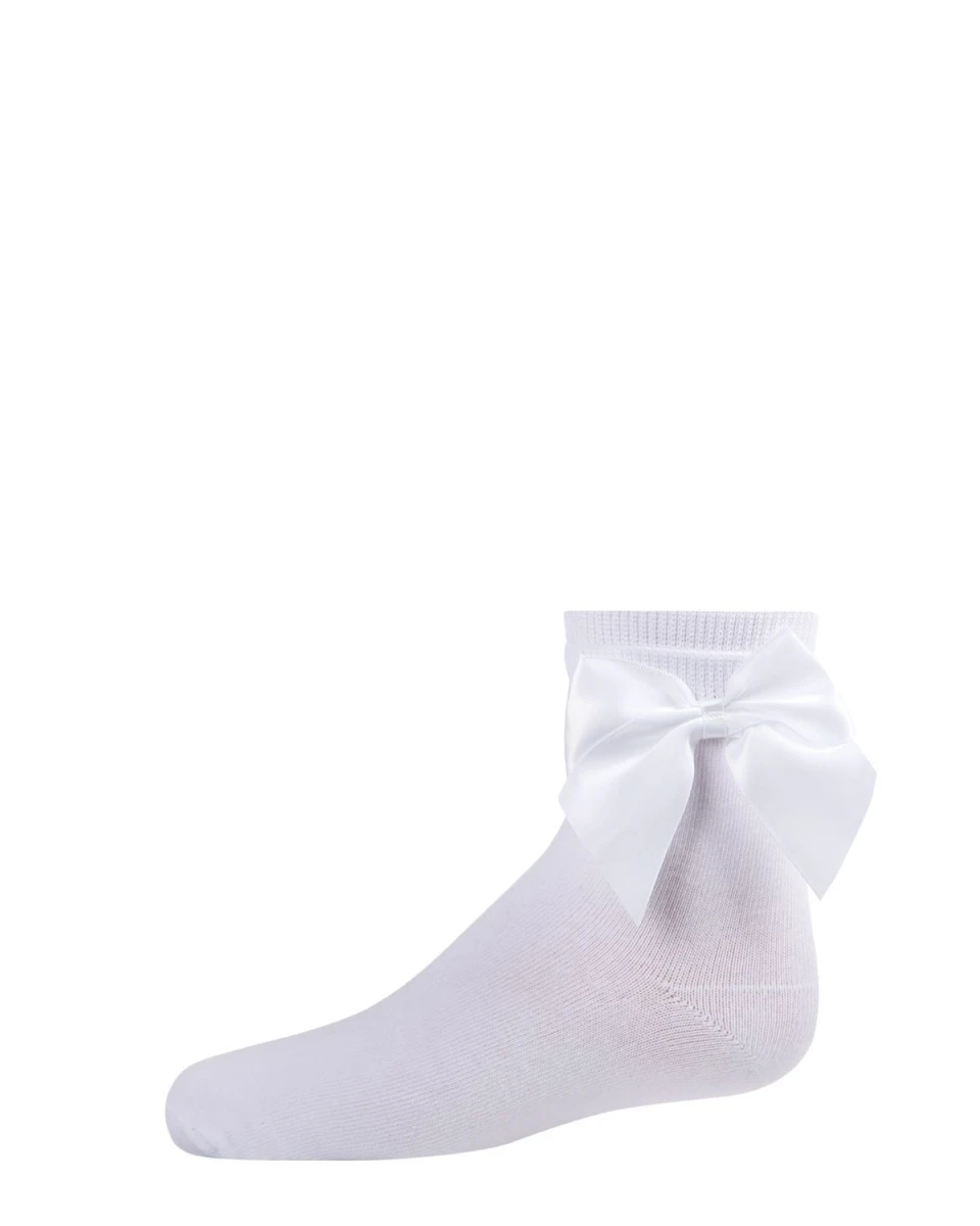 Memoi MKF-6032-10103-10 Girls Side Bow Anklet Socks, White - Size 10 3 Memoi MKF-6032-10103-10 Girls Side Bow Anklet Socks, White - Size 10