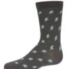 Memoi MK-156-02004-1012 Lightning Bolt Boys Crew Socks, Gray - Size 10-12