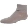 Memoi MK-5058-04012-8 Triple Roll Juniors Ankle Socks For Girls, Silver - Size 8