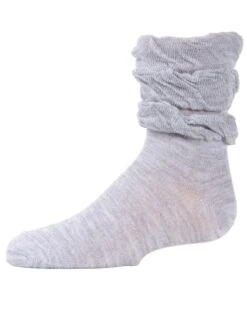 Memoi MKF-6000-03003-9-11 Triple Ruffle Girls Crew Socks, Medium Gray Heather - Size 9-11