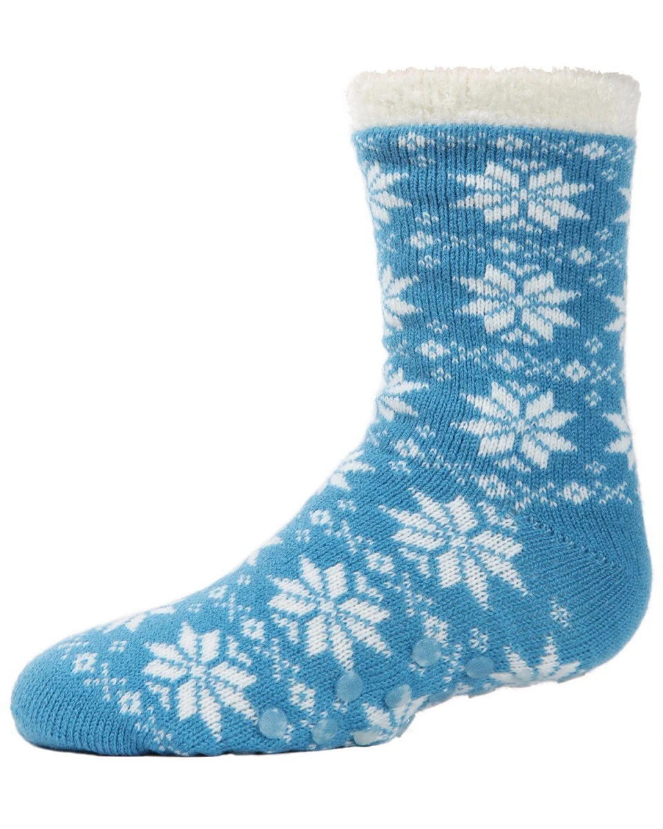 Memoi MKF-9500-42100-6-7 Snowflake Girls Cozy Socks, Blue Jay - Size 6-7 3 Memoi MKF-9500-42100-6-7 Snowflake Girls Cozy Socks, Blue Jay - Size 6-7
