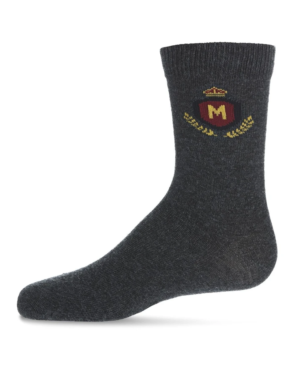 Memoi MK-146-01002-45 Boys Crest Sock, Charcoal - Size 4-5 3 Memoi MK-146-01002-45 Boys Crest Sock, Charcoal - Size 4-5