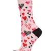 Memoi MCV07815-68019-9-11 Women Heart Explosion Bamboo Blend Crew Socks, Light Pink - Size 9 To 11 -Fashion Socks Store NFCL39942
