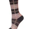 Memoi MCF07516-00001-9-11 Womens Retro Plaid Cotton Blend Crew Socks, Black - Size 9-11
