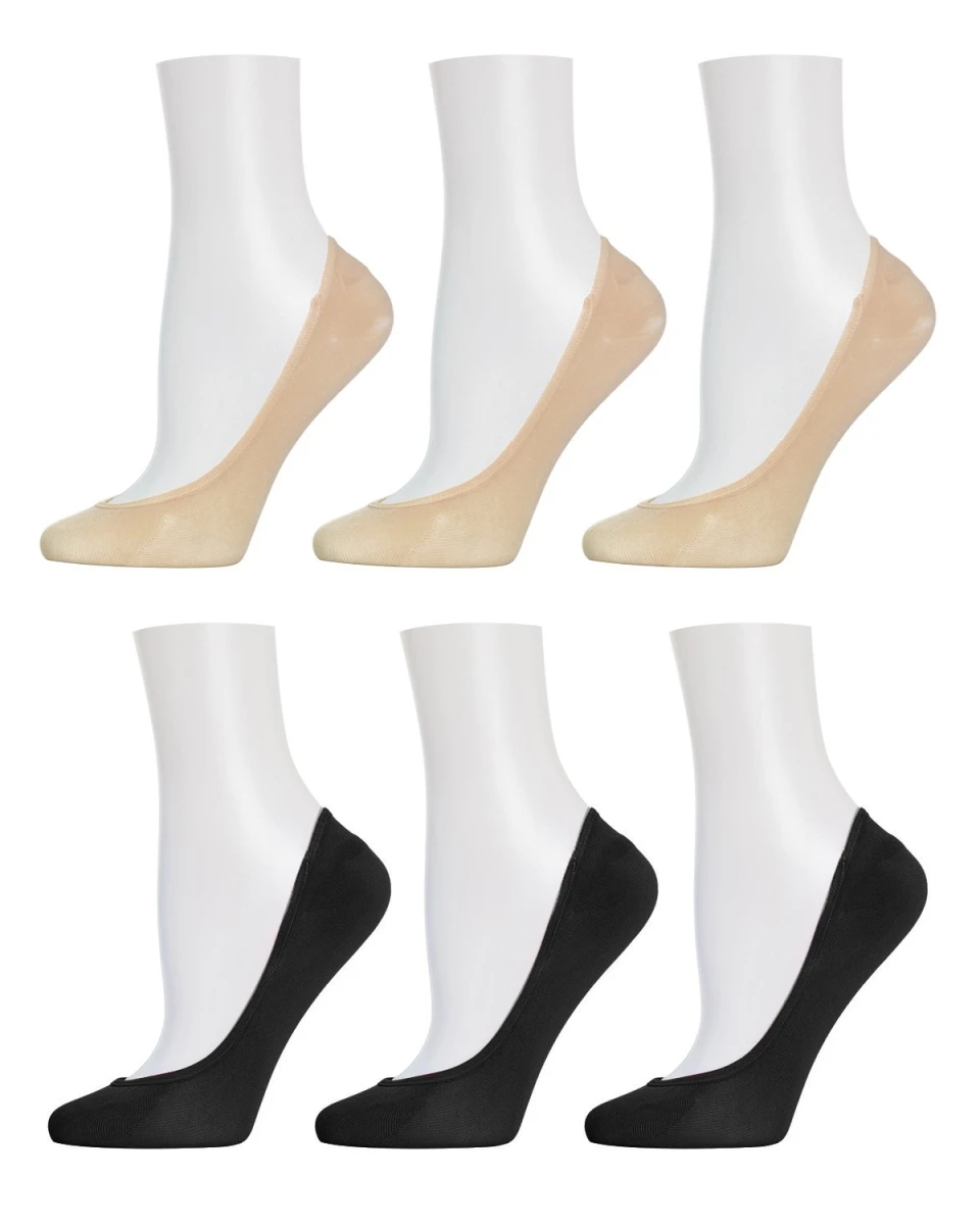Memoi MP006-99860-OS Womens No Show Microfiber Shoe Liner Sockss, Nude & Black - One Size - Pack Of 6 3 Memoi MP006-99860-OS Womens No Show Microfiber Shoe Liner Sockss, Nude & Black - One Size - Pack Of 6