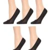 Memoi MP046-00001-OS Womens Nylon Fine Edge Liner Socks , Black - One Size - Pack Of 5 -Fashion Socks Store NFCL579