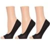 Memoi MP040-00001-OS Womens Open Toe Fine Edge Liner Socks , Black - One Size - Pack Of 3 -Fashion Socks Store NFCL667