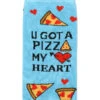 MeMoi MKV06512-48500-OS U Gotta Pizza My Heart Greeting Card Socks, Blue Grotto - One Size Fits Most