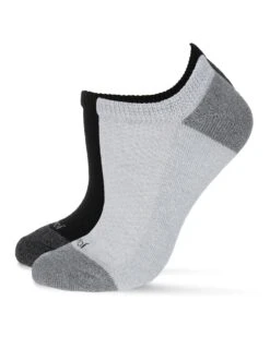 MeMoi MDB-3000-06008-10-13 Diabetic Half Cushion No Show Sneaker Liner Sock, Gray & Black - Size 10-13 - Set Of 4
