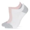 Memoi MDB-3000-69008-9-11 Diabetic Half Cushion No Show Sneaker Liner Socks, Pink & White - Size 9-11 - Set Of 2 -Fashion Socks Store NFCL956