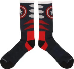 Captain America Logo Stripes Active Crew Socks