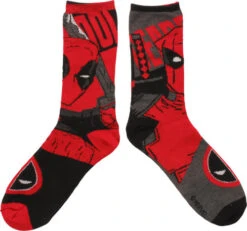 Deadpool Bust Reversible Crew Socks