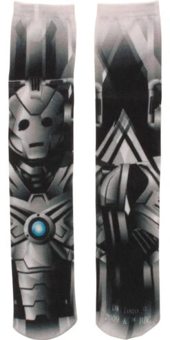 Doctor Who Cyberman Sublimated Crew Cut Socks