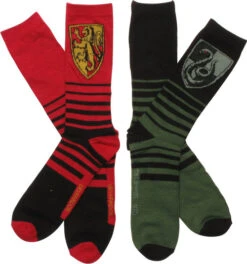 Harry Potter Gryff And Slyth 2 Pack Crew Socks Set