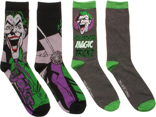 Joker Magic Trick 2 Pack Crew Socks Set 4 Joker Magic Trick 2 Pack Crew Socks Set - Image 2