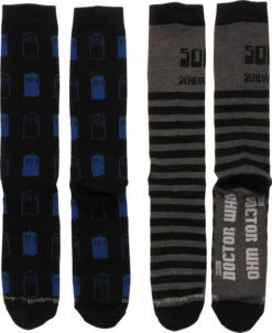 Doctor Who TARDIS Sonic Mens 2 Pair Crew Socks Set -Fashion Socks Store img 7769946 13429.1512276947