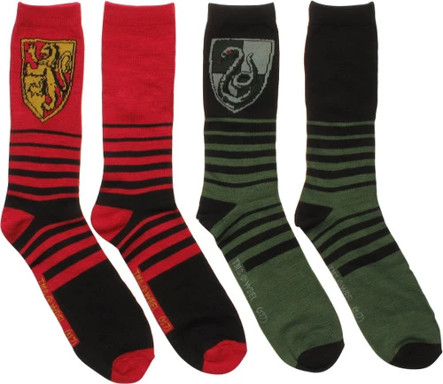 Harry Potter Gryff And Slyth 2 Pack Crew Socks Set 4 Harry Potter Gryff And Slyth 2 Pack Crew Socks Set - Image 2