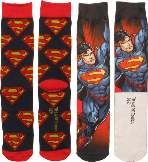 Superman Dye And Knit 2 Pack Crew Socks Set 4 Superman Dye And Knit 2 Pack Crew Socks Set - Image 2