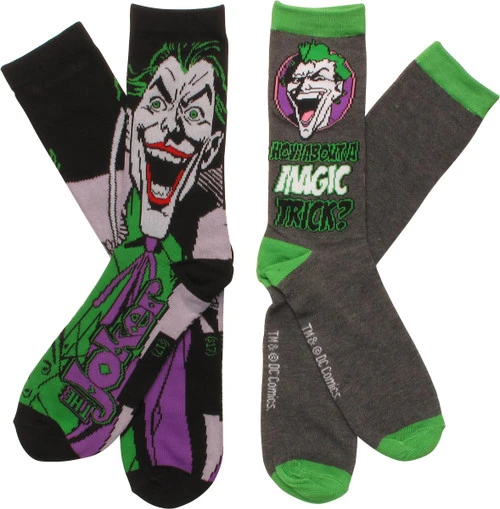 Joker Magic Trick 2 Pack Crew Socks Set 3 Joker Magic Trick 2 Pack Crew Socks Set