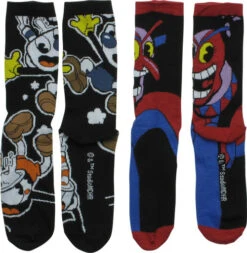 Cuphead And Beppi The Clown 2 Pair Crew Socks Set 5 Cuphead And Beppi The Clown 2 Pair Crew Socks Set -Fashion Socks Store socks cuphead beppi 2 pack set inset 34585.1557348848