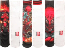 Deadpool Sublimated Scenes Crew 3 Pair Socks Set