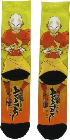 Last Airbender Aang Sublimated Crew Socks -Fashion Socks Store socks last airbender aang sub crew inset 1 55812.1614891754