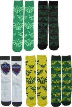 Zelda Hyrule Crest 5 Pack Crew Socks Set
