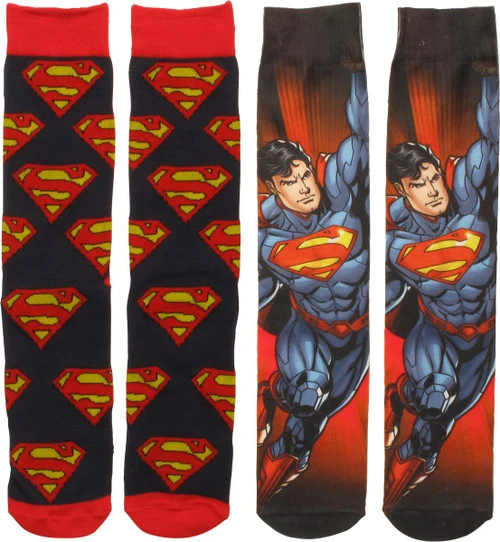 Superman Dye And Knit 2 Pack Crew Socks Set 3 Superman Dye And Knit 2 Pack Crew Socks Set
